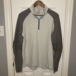 Nike Shirt 1/4 Zip Pullover Golf Tour Performance Gray Cream‎ Men's Medium